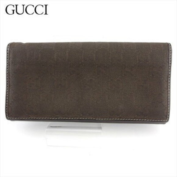 Gucci long Wallet zipper GG canvas brown beige leather - Picture 1 of 6